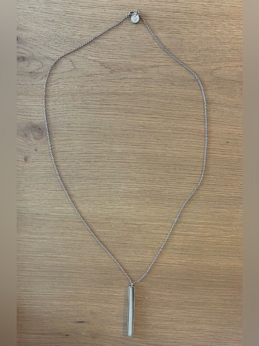 SOKO Thin Bar with Stone Inlay Pendant Necklace